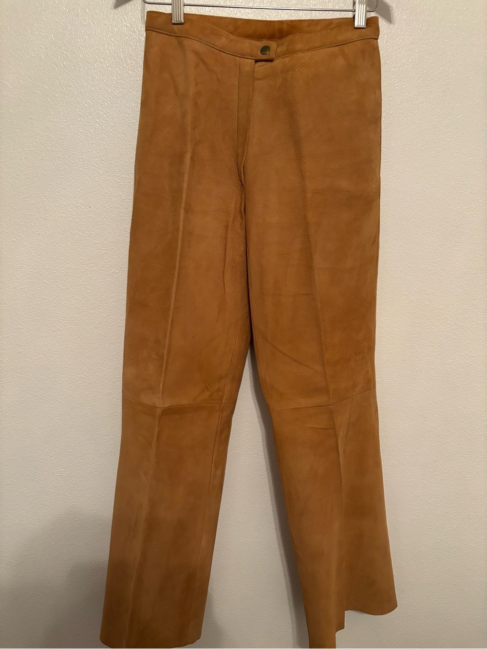 Vintage  camel tan soft suede leather high-waist pants- see measurements